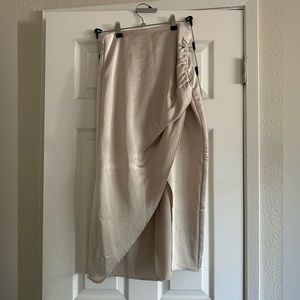 Zara satin effect midi skirt with slit